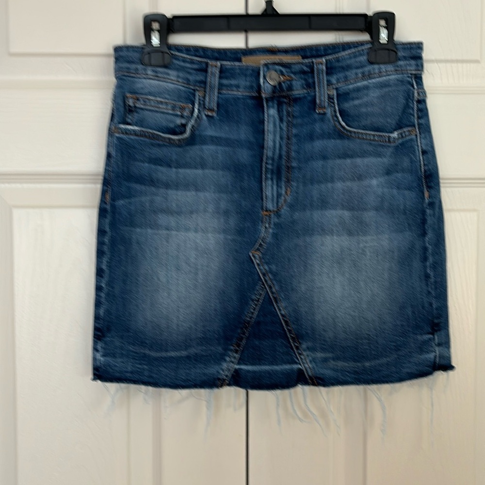 Joes Jeans Denim Mini Skirt With Raw Edge